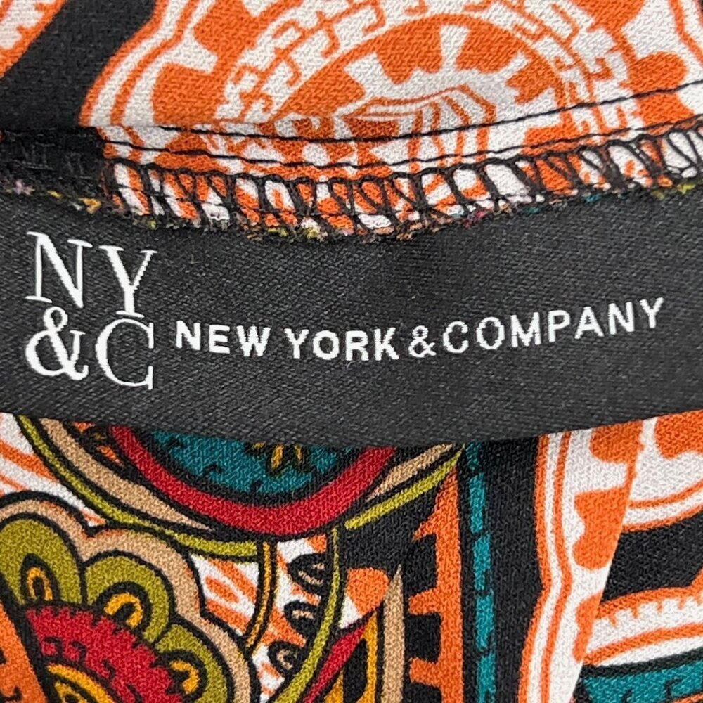 NEW YORK &‎ CO XS Paisley High-Neck Top Office Fall Print - Picture 9 of 12